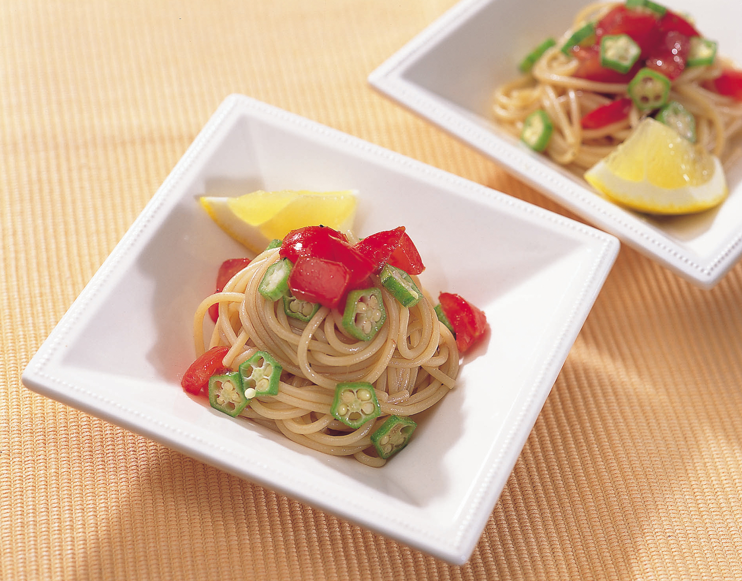 トマトとオクラの冷製パスタ 画像