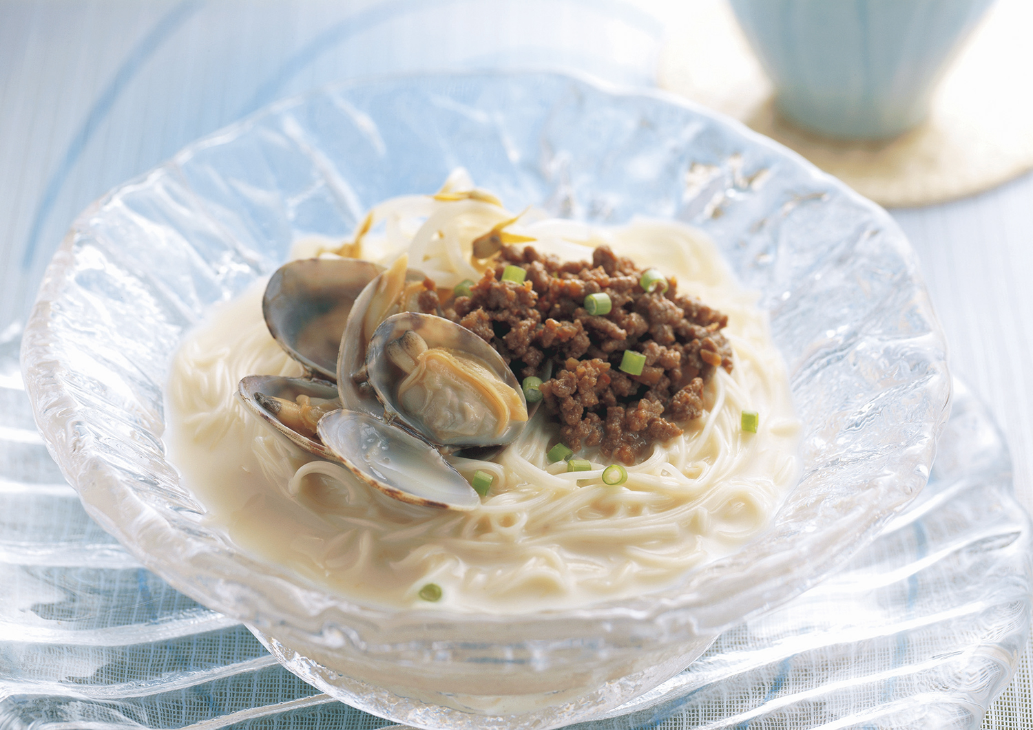 冷たい豆乳の担々風そうめん 画像