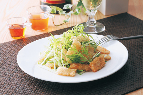 揚げた筍水菜のサラダ 画像