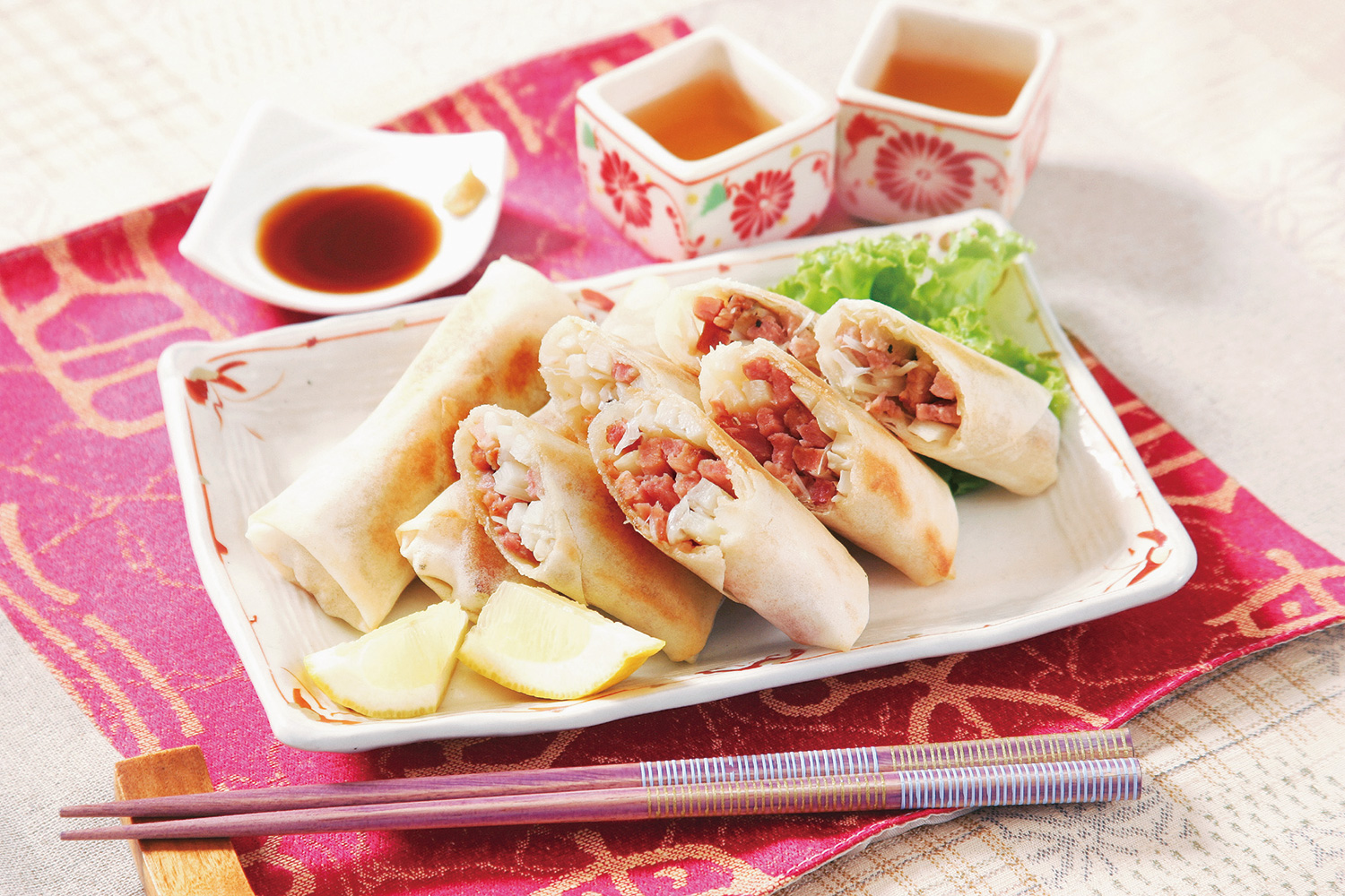 焼豚の中華風焼き春巻き 画像