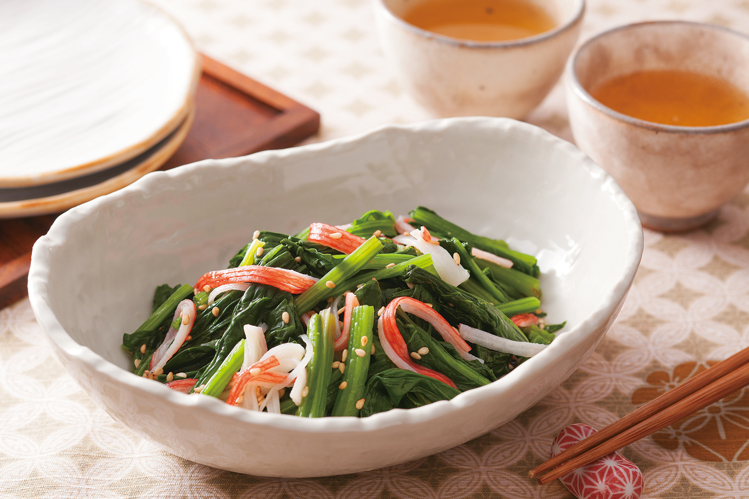 ほうれん草とかに風味かまぼこのさっぱり和え 画像