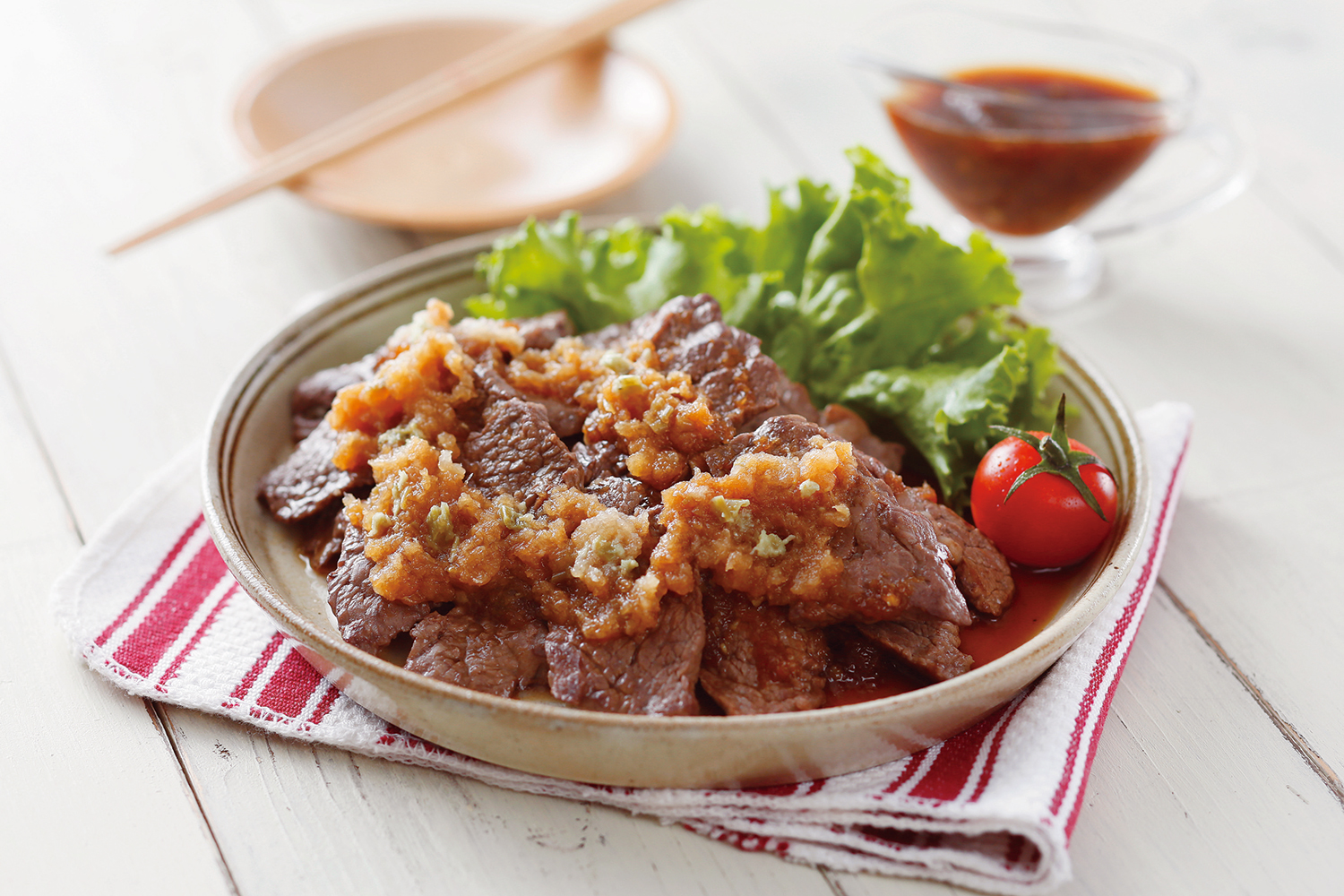 牛焼肉のきざみわさび和風ソース 画像