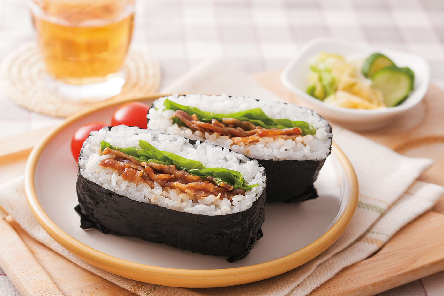 豚バラはちみつ味噌のおにぎらず 画像